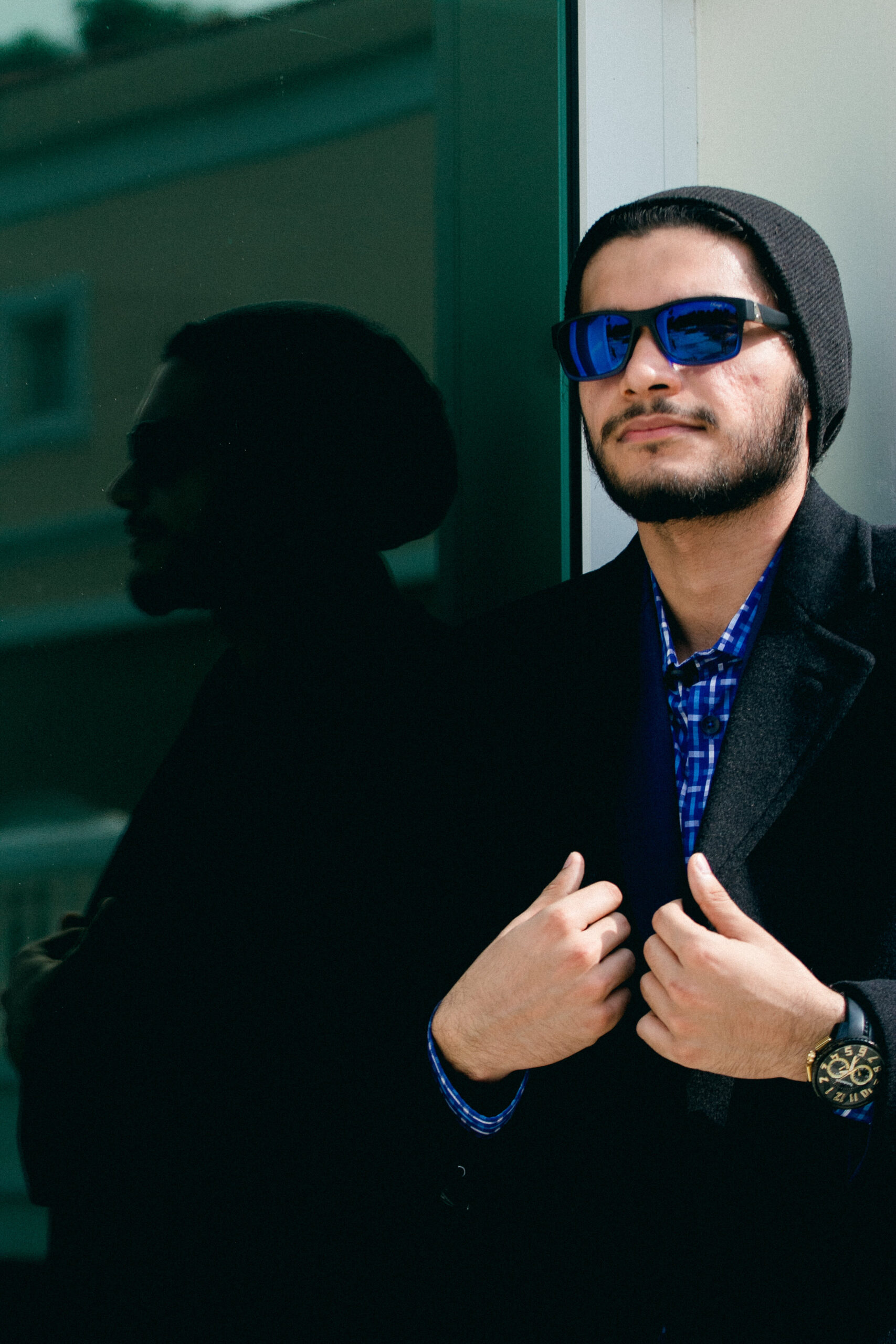 Bespoke suit fitting in progress